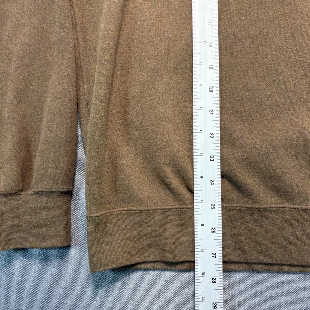 Peter Millar Mens Brown 1/4 Zip Cotton Pullover SCCC 100 Year Crest Size M